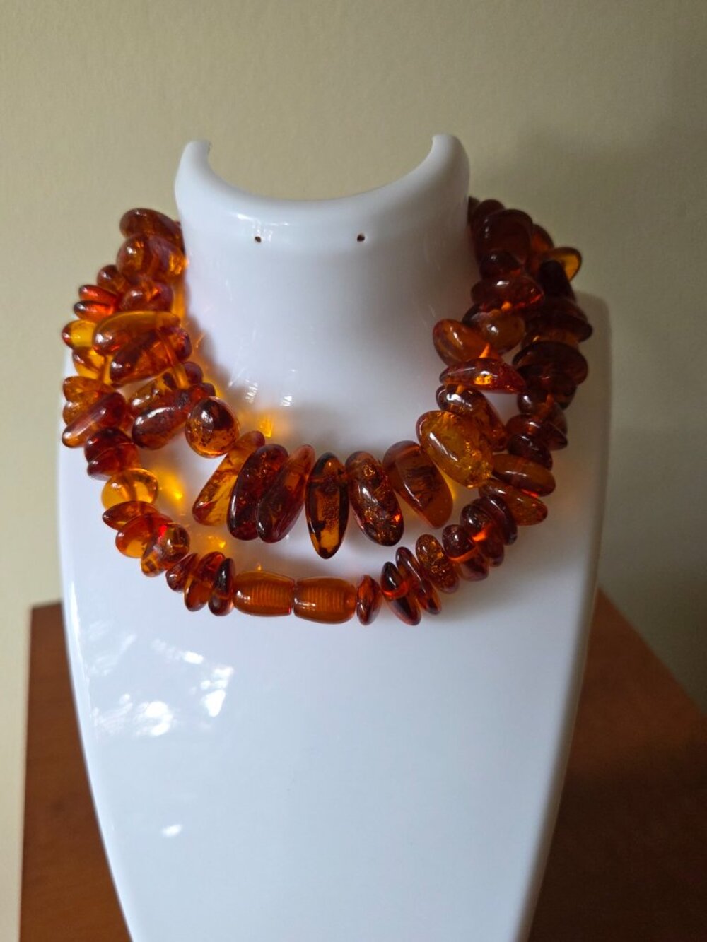 Baltic Russian Amber Necklace about 18" Vintage Warm Honey Deep Color